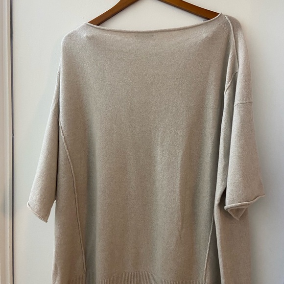 Lafayette 148 New York Tan Cashmere Sweater - Picture 2 of 4